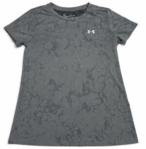Under Armour HeatGear Womens Small Gray Camo Print Loose Athletic Shirt Tee
